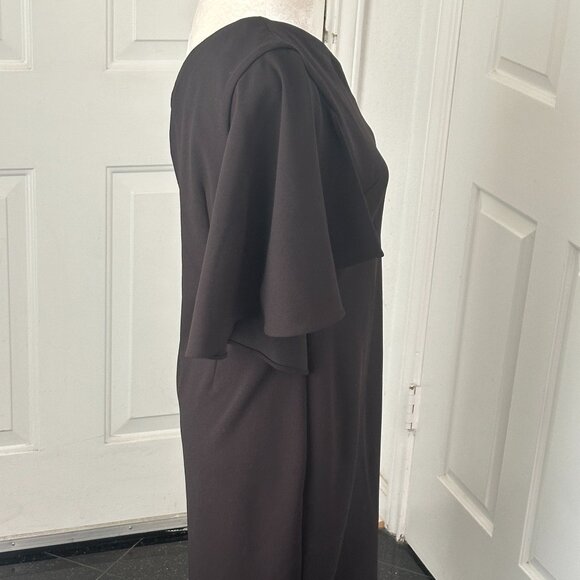 NWT Calvin Klein One Shoulder Ruffle Sheath Cocktail Dress, Black Size 10 - Picture 4 of 13